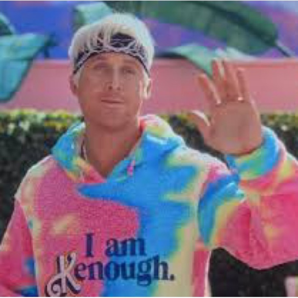 Official Barbie Movie Colorful Fuzzy Tie-Dye Hoodie